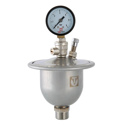 Гаситель гидроударов VALTEC мембранный с манометром Гаситель гидроударов VALTEC мембранный с манометром