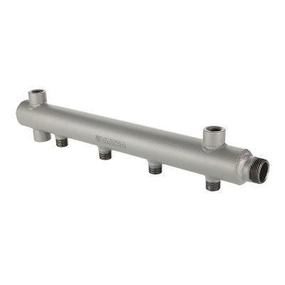 Этажный коллектор VALTEC из стали (труба ДУ-40), с межосевым расстоянием выходов 100мм, 1 х 6 выходов 1/2 НР Этажный коллектор VALTEC из стали (труба ДУ-40), с межосевым расстоянием выходов 100мм, 1 х 6 выходов 1/2 НР