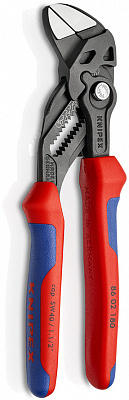 Переставные клещи KNIPEX - гаечный ключ, 40 мм (1 1/2 ), 180 мм, серые, 2К ручки Переставные клещи KNIPEX - гаечный ключ, 40 мм (1 1/2 ), 180 мм, серые, 2К ручки