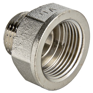 Переходник VALTEC 3/8 х 1/4 внутренняя-наружная резьба, никелированная латунь Переходник VALTEC 3/8 х 1/4 внутренняя-наружная резьба, никелированная латунь