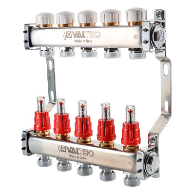 Блок коллекторный VALTEC с расход. 1х9 вых Евроконус 3/4 Блок коллекторный VALTEC с расход. 1х9 вых Евроконус 3/4