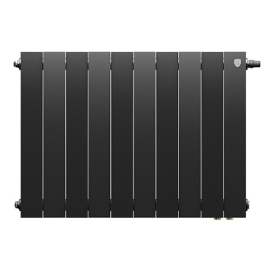 Биметаллический секционный радиатор отопления Royal Thermo Pianoforte Noir Sable 500 / 10 секций нижнее правое подключение