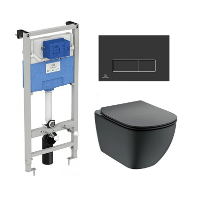 Комплект Ideal Standard подвесной унитаз, инсталляция, кнопка, сиденье T3868V3/121A6