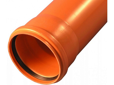 Труба для наружной канализации Valfex D110 с раструбом L=5 м (110x5000) рыжая