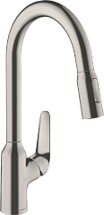 Смеситель для кухни Hansgrohe однорычажный, 220, с вытяжным душем, 2jet, под сталь 71800800