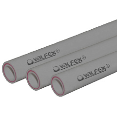 Труба полипропиленовая Valfex армированная стекловолокном SDR 7.4 PN20 D40х5,5 мм, 4м СЕРАЯ
