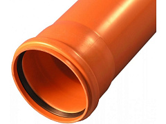 Труба для наружной канализации Valfex D200 с раструбом L=1 м (200x1000) рыжая