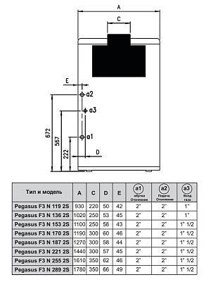 Напольный газовый котел отопления Ferroli PEGASUS F3 N 170 2S