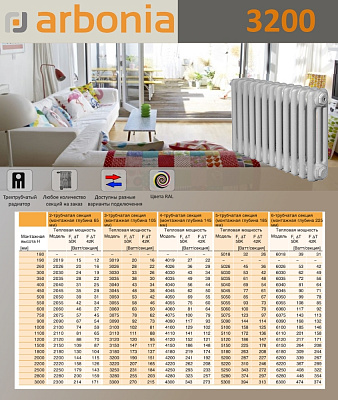Стальной трубчатый радиатор отопления Arbonia 3200 / 1 секция