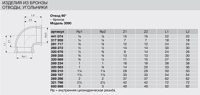 Отвод Viega 90 бронза Rp-резьба 3090 3/8 x 3/8 281717
