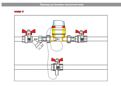 Теплосчетчик квартирный VALTEC VHM-T-15/1,5-С-П с тахометр. расходомером, RS-485 (на под. труб.) Qn=1,5