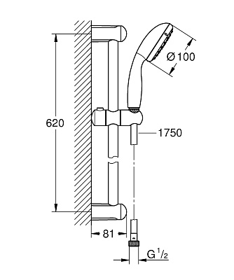 Душевой гарнитур Grohe New Tempesta 100 27853001
